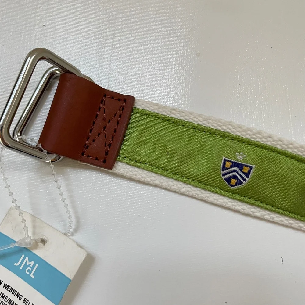 J. McLaughlin Vance Boy's Webbing Belt Lime Medieval Emblem size M NWT